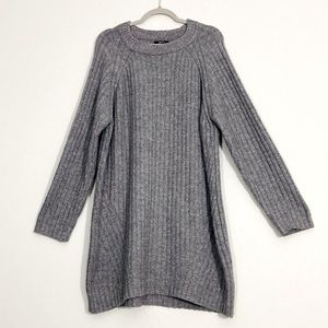 *Bershka ribbed gray knitted sweater dress L